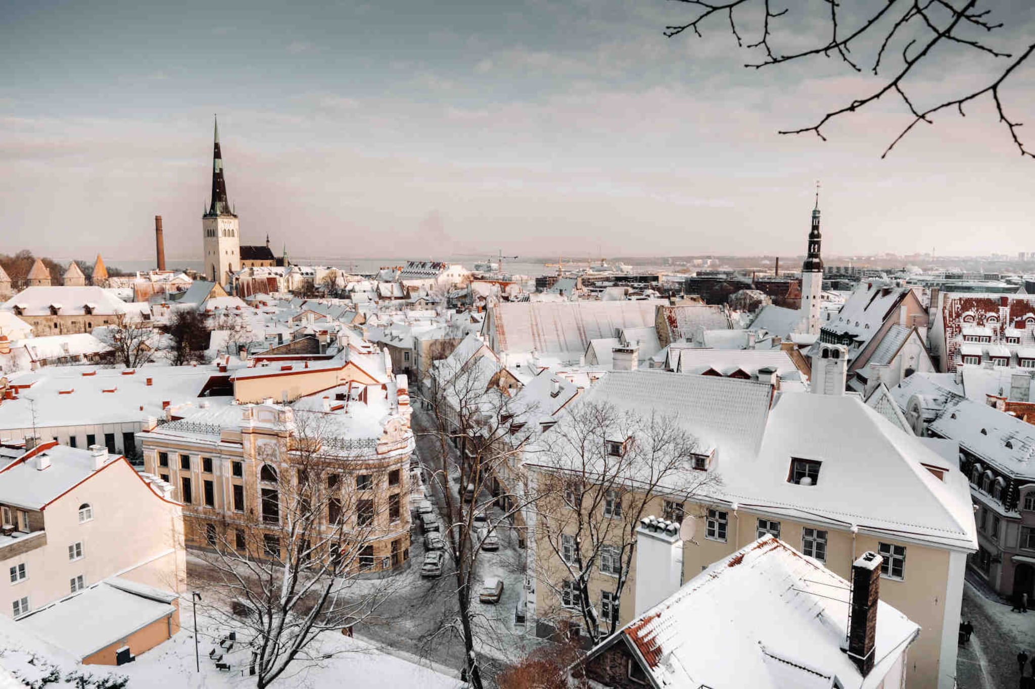 Città europee da visitare in inverno: immagine di Tallinn innevata